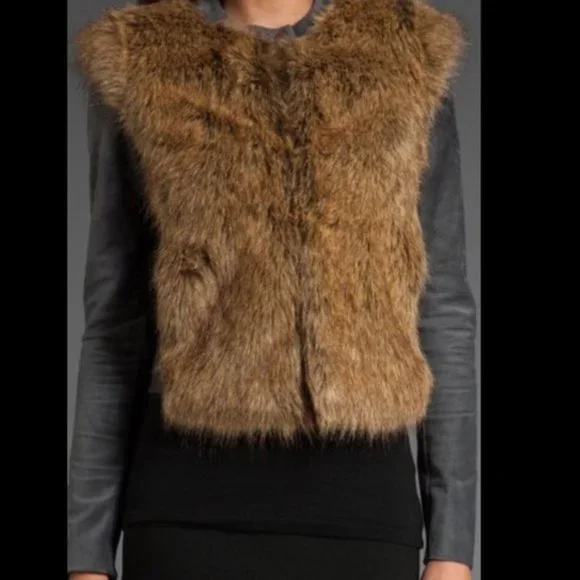 Twelfth Street by Cynthia Vincent Faux Fur Front and Suede Jacket Sz 6 - Picture 2 of 16